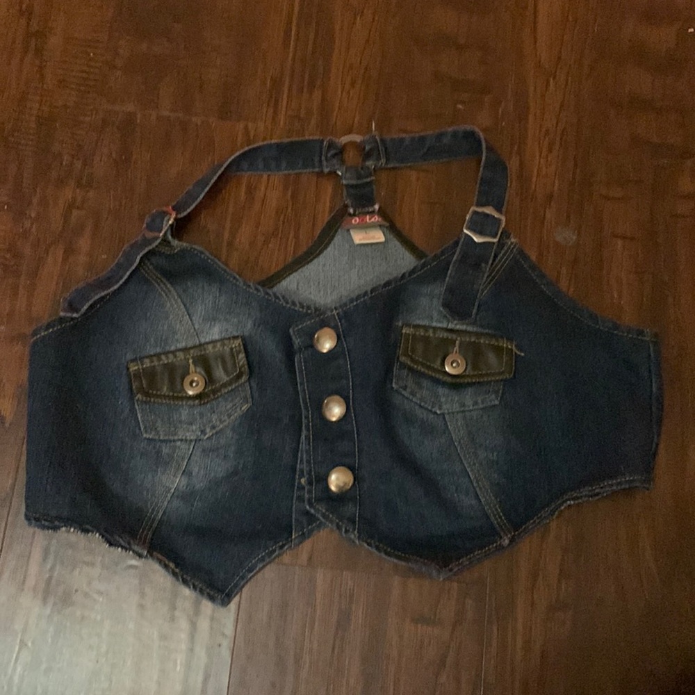 Jean Overlay W/ leather pockets
